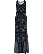 Carolina Herrera Embroidered Sleeveless Gown - Lyst