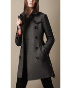 Burberry Brit Midlength Woven Wool Blend Trench Coat - Lyst