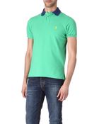 Ralph Lauren Customfit Contrastcollar Polo Shirt - Lyst