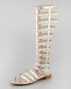 Stuart Weitzman Gladiator Metallic Stretch Sandal - Lyst