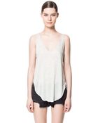 Zara Tank Top with Asymmetric Hem - Lyst