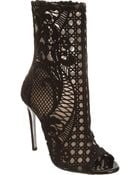 Balmain Lace Embroidered Boot - Lyst