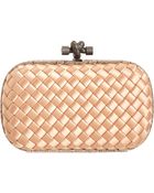 Bottega Veneta Knot Intrecciato Satinsnakeskin Clutch - Lyst