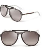 Gucci Top Bar Aviator Sunglasses - Lyst