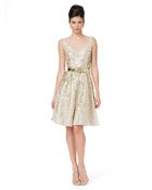 Oscar de la Renta Embroidered Vneck Dress with Full Skirt - Lyst