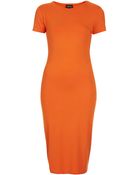 Topshop Plain Open Back Midi Dress - Lyst