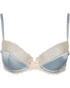 Topshop Satin and Eyelash Lace Balcony Bra - Lyst
