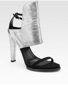 Alexander Wang Liu Suedemetallic Python Print Sandals - Lyst