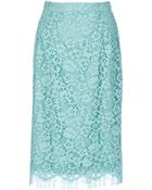 Dolce & Gabbana Floral Lace Pencil Skirt - Lyst