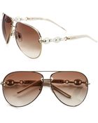 Gucci Modern Metal Aviator Sunglasses - Lyst
