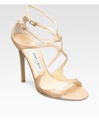 Jimmy Choo Lance Strappy Patent Leather Sandals - Lyst