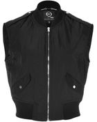 McQ by Alexander McQueen Sleeveless Nylon Bomber Jacket In Jet Black - Lyst