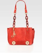 Milly Sophia Suede Leather Shoulder Bag - Lyst