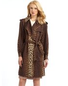 Moschino Leopard Print Trench Coat - Lyst