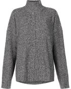 T By Alexander Wang Grey Marl Boxy Knit Jumper - Lyst