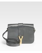 Saint Laurent Ysl Chyc Medium Patent Leather Flap Bag - Lyst