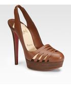 Christian Louboutin Lasercut Leather Slingbacks - Lyst