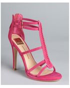 Dolce Vita Orchid Suede Camila Cage Heel Sandals - Lyst