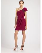 Notte By Marchesa Asymmetrical Silk Dress - Lyst