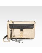 Rebecca Minkoff Ostrich embossed Leather Clutch - Lyst