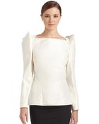 Zac Posen Silk Taffeta Structured Top - Lyst