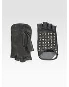 Burberry Studded Leather Driving Gloves - Lyst