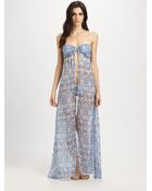 Melissa Odabash Silk Maxi Caftan - Lyst