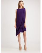 Nicole Miller Draped Silk Dress - Lyst