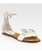 RED Valentino Studded Lambskin Bow Sandals - Lyst