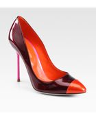 Sergio Rossi Colorblock Metallic Patent Leather Pumps - Lyst