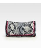 Stella McCartney Falabella Snake-Print Clutch - Lyst