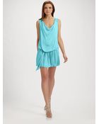 Alice + Olivia Felipa Draped Silk Minidress - Lyst