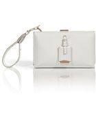 Jil Sander Leather Wristlet In White - Lyst