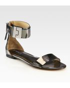Rachel Zoe Gladys Metallic Leather Ankle Strap Sandals - Lyst
