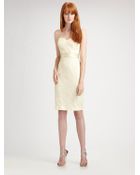 Theia Strapless Lace Cocktail Dress - Lyst