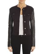 J Brand L406 Leather Sleeve Jacket - Lyst