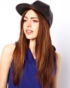 Asos Asos Faux Leather Cap - Lyst