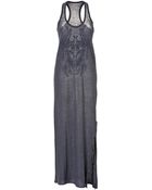 Zadig & Voltaire Rolling Lamé Linen Maxi Dress in Carbon - Lyst