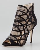 Jimmy Choo Fauna Lacesuede Cage Sandals - Lyst