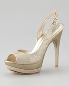 Pelle Moda Gleam Glitter Platform Sandal - Lyst