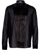 Saint Laurent Mandarin Collar Shirt - Lyst