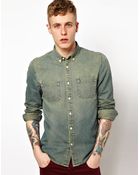 Asos Denim Shirt in Stone Wash - Lyst