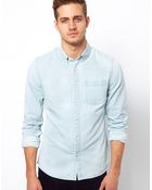 Asos Denim Shirt with Bleach Wash - Lyst