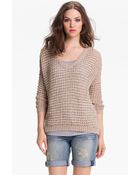 Caslon® Vneck Ribbon Yarn Sweater - Lyst