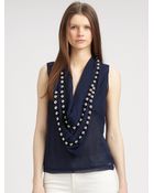 Diane von Furstenberg Amya Embellished Silk Top - Lyst