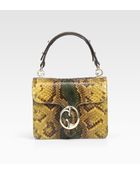 Gucci Python Small Top Handle Bag - Lyst