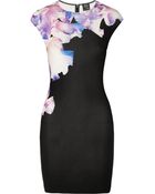 McQ by Alexander McQueen Iris-Print Jersey Dress - Lyst