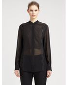 3.1 Phillip Lim Laceinset Silk Chiffon Blouse - Lyst