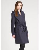 Burberry Prorsum Wool Melange Double Breasted Trenchcoat - Lyst