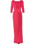 Elie Saab Draped Gown In Berry - Lyst